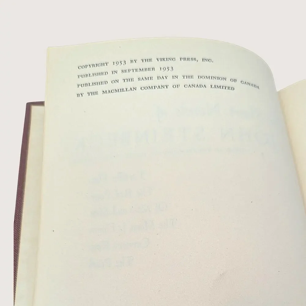 1953 The Short Novels of John Steinbeck Hardcover Book